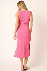 Mittoshop Side Slit Wide Strap Midi Tank Dress OutfitFlow